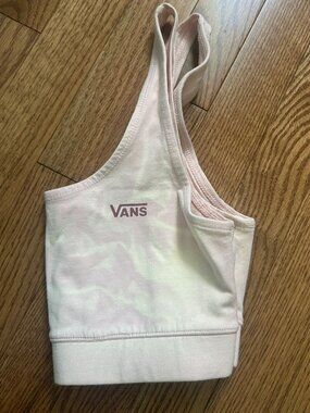 Vans Bralette Crop Top - Pastel Pink/White Tie-Dye